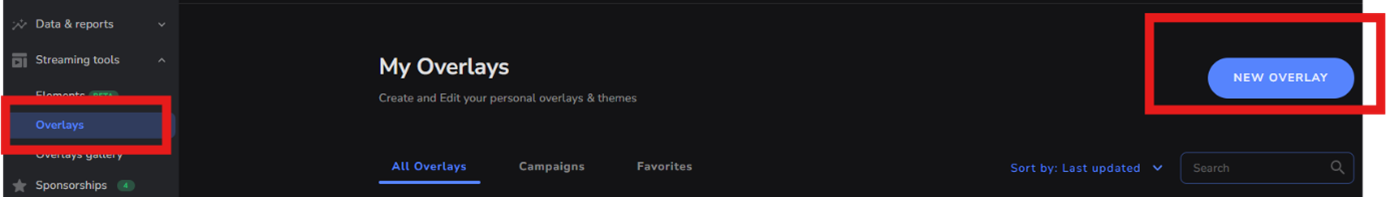 Click New Overlay button
